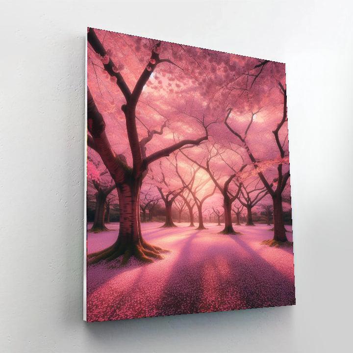 Delicate Cherry Blossom Grove Numbered Painting Kits