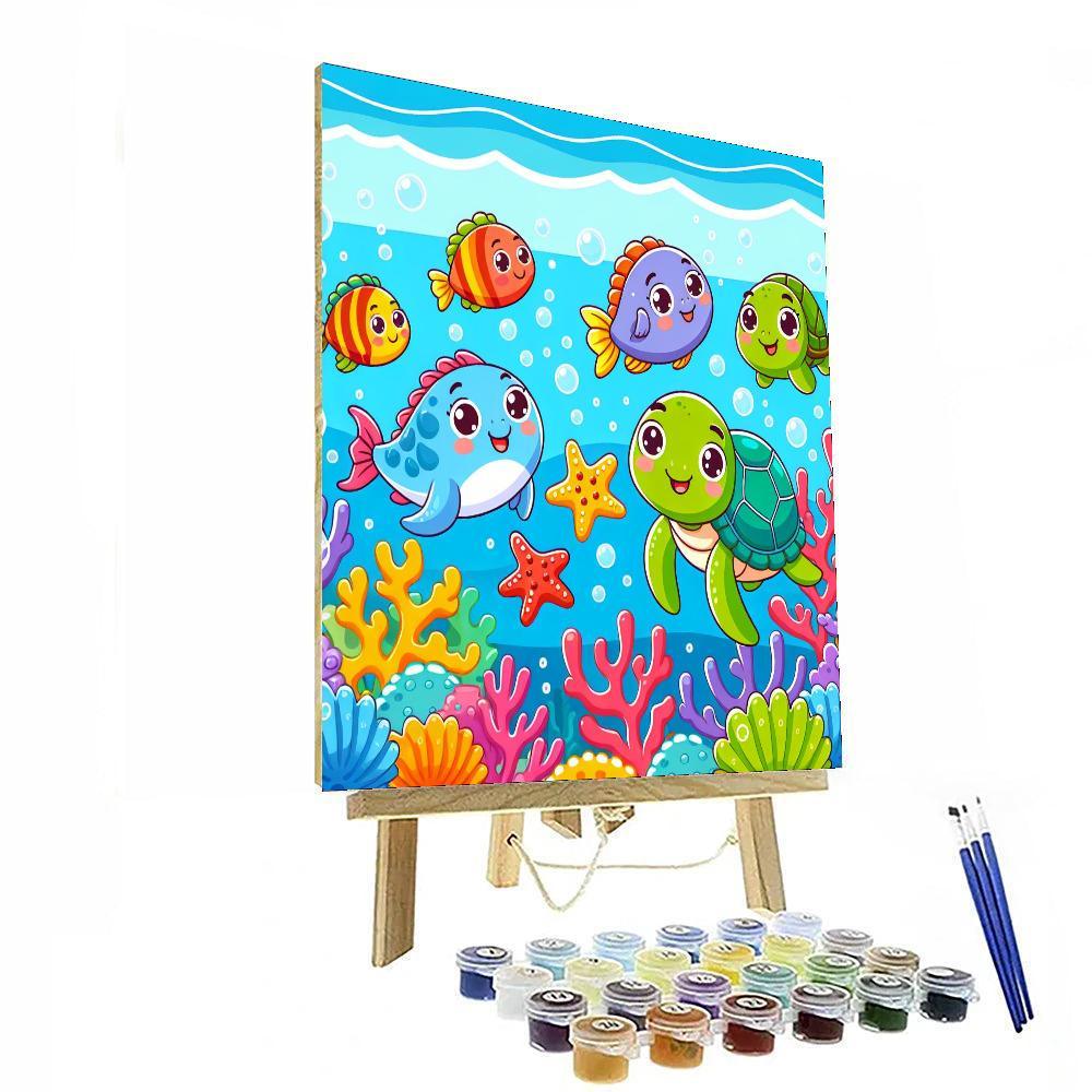 Charming Underwater Friends Painting By Numbers Kit