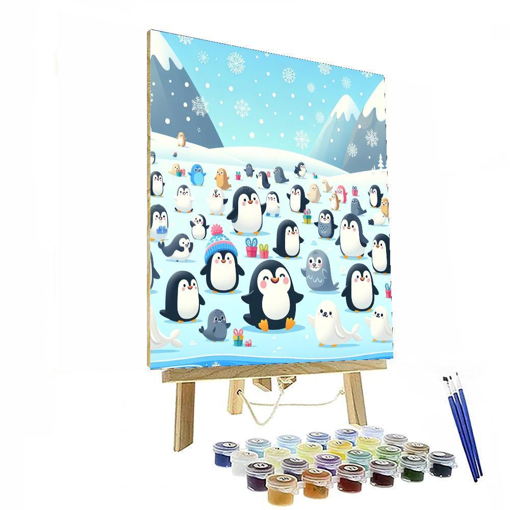 Cuddly Winter Creatures Paint By Numbers Art