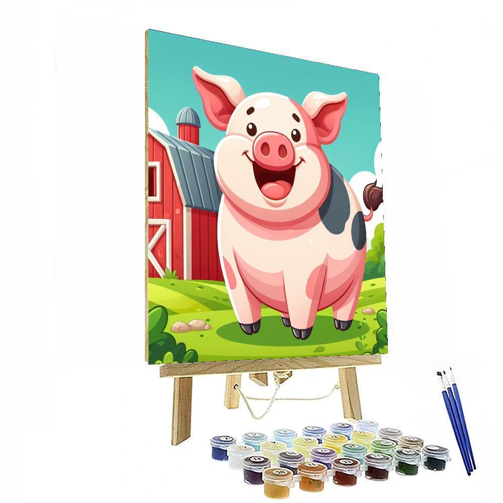 Happy Farm Animal Number Painting