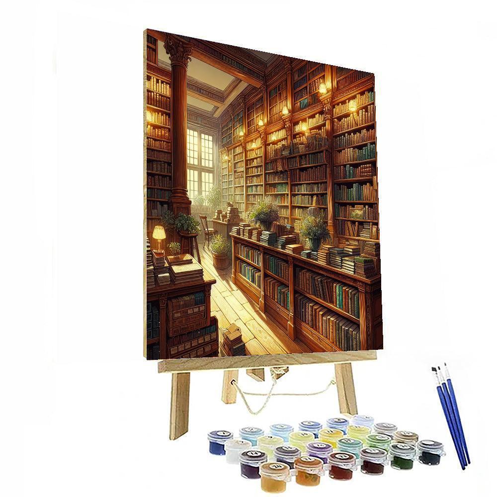 Charming Old Bookstore Paint By Number