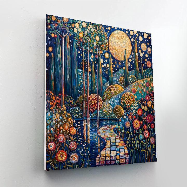 Gustav Klimt Inspired Klimt's Moonlit Garden  Numbered Painting Kits