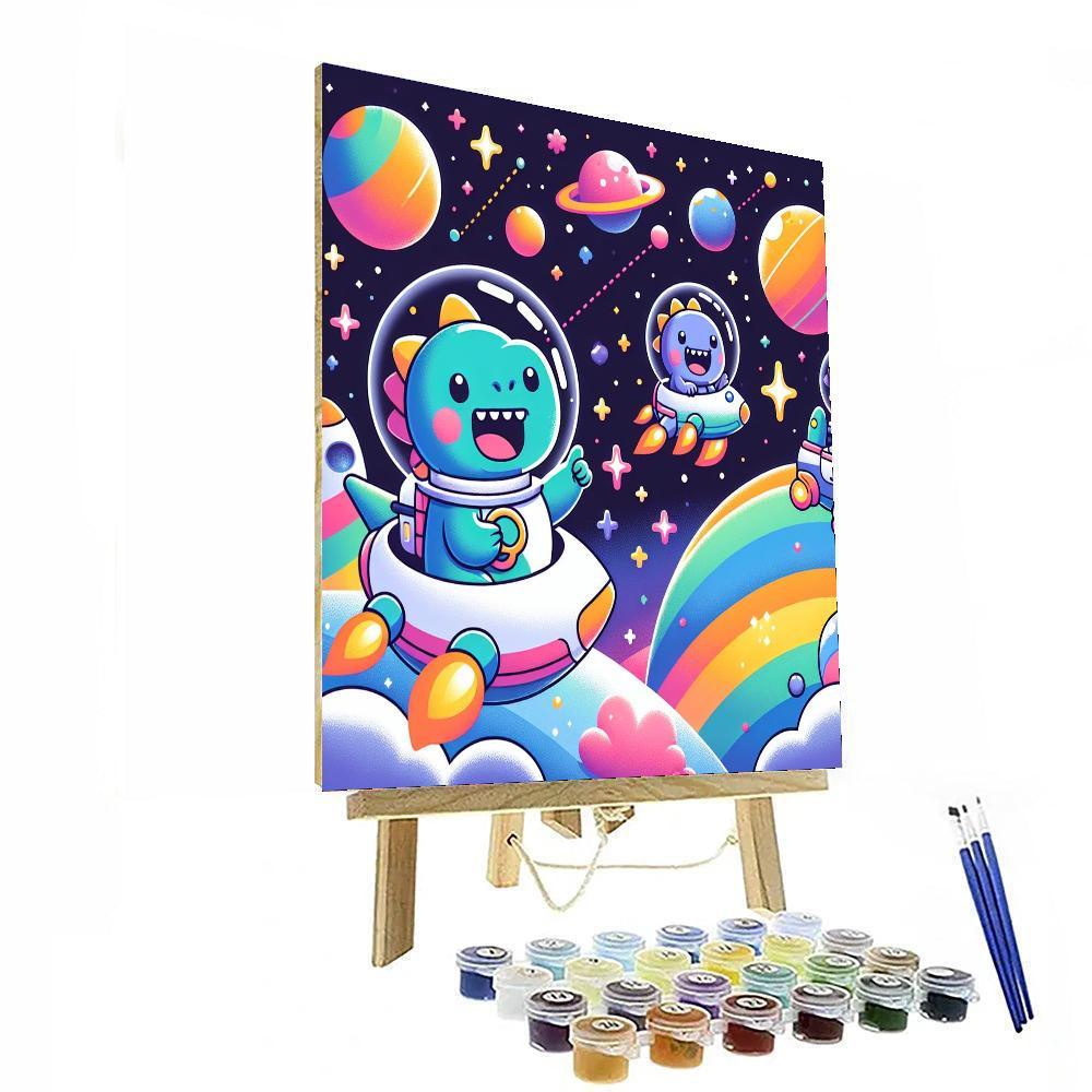 Super Space Dinosaurs Paint By Numbers