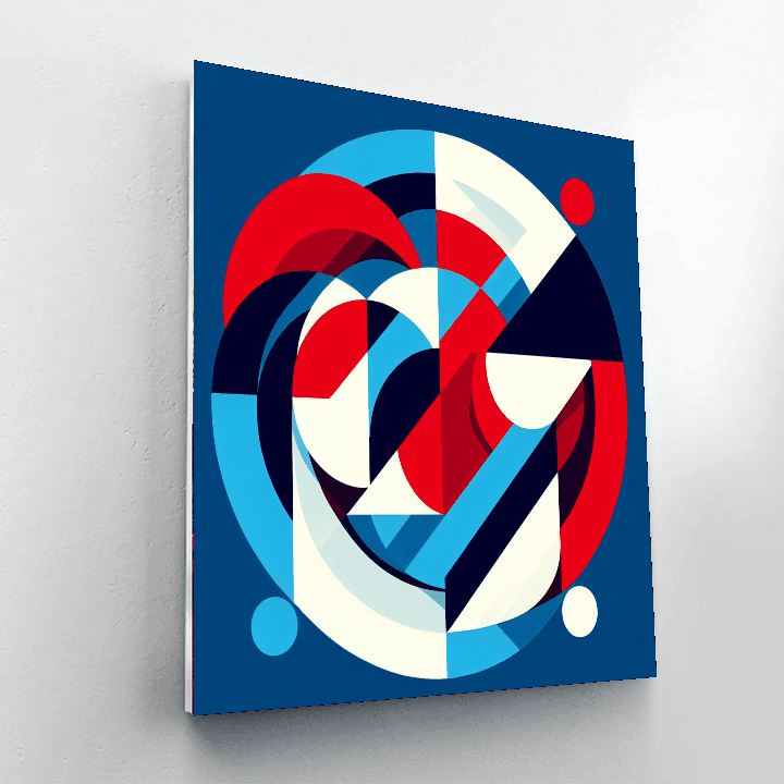 Contemporary Minimalist Geometric Number Painting