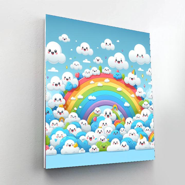 Bouncy Cloud Kingdom Paint By Numbers Art