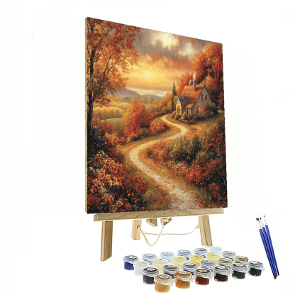 Thomas Kinkade Inspired Autumn In The Countryside  Paint By Color