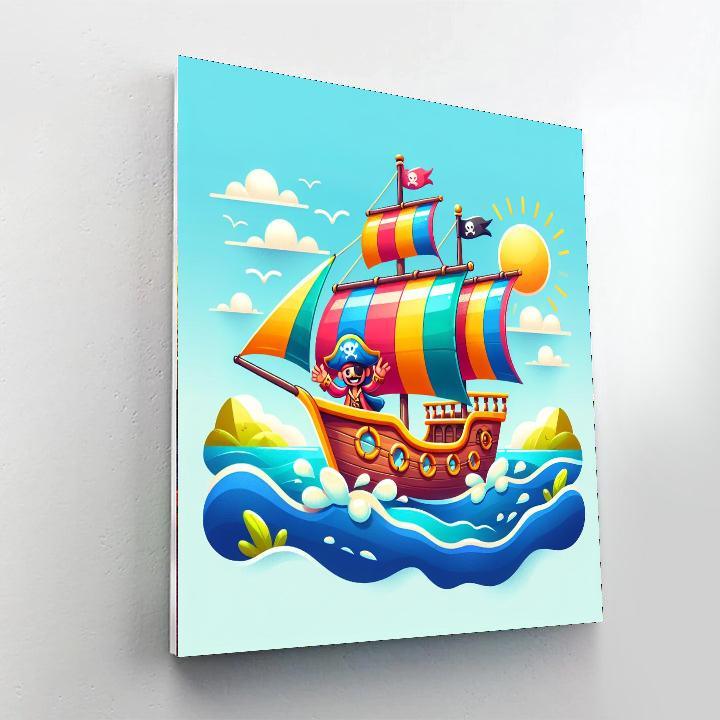 Daring Pirate Ship Paint By Numbers Art
