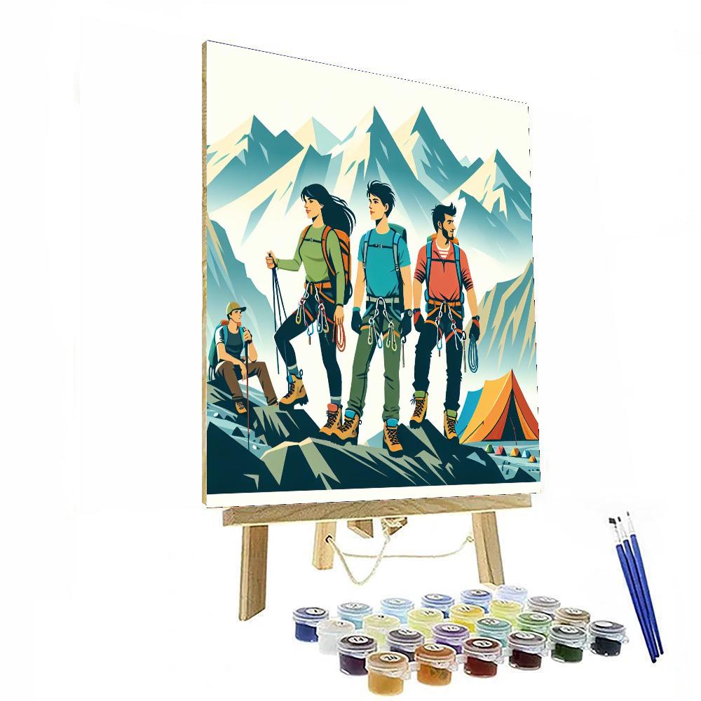 Mountainous Adventure Trek Painting Number Kit