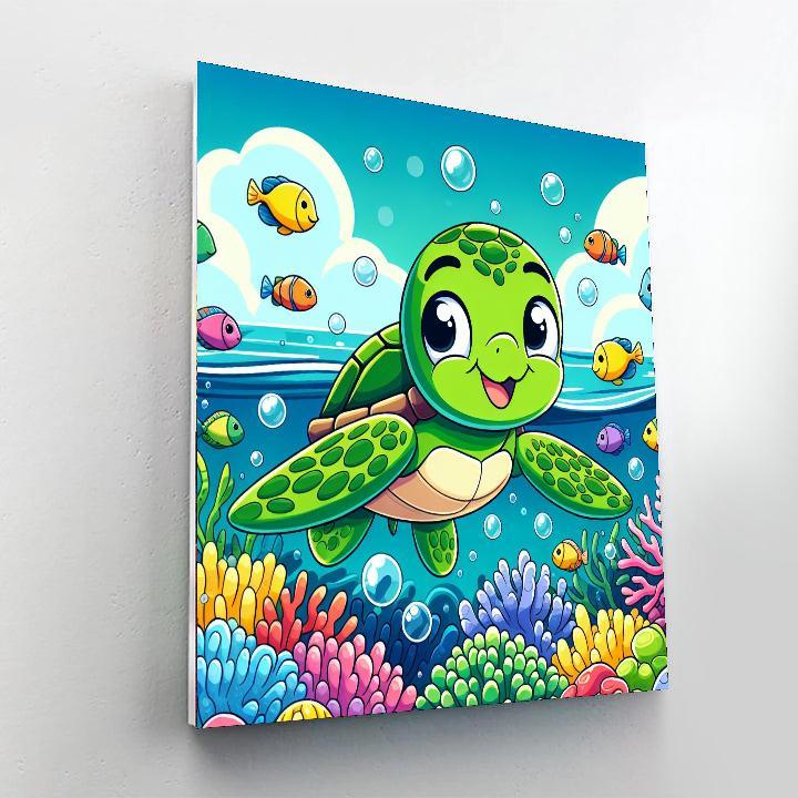 Sunny Sea Turtles Paint By Numbers Art