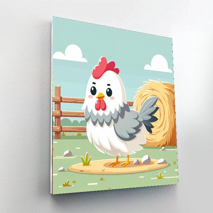 Silly Silkie Chicken Paint By Numbers Art