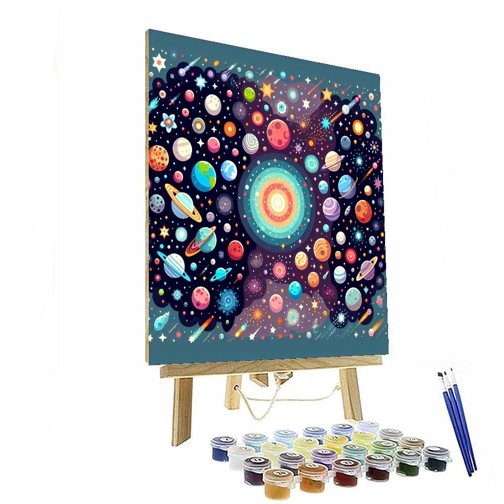 Splendid Solar System Soiree Paint By Numbers Art