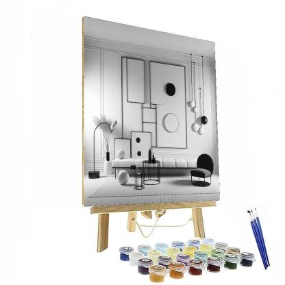 Chic Minimalist Silhouette Number Painting