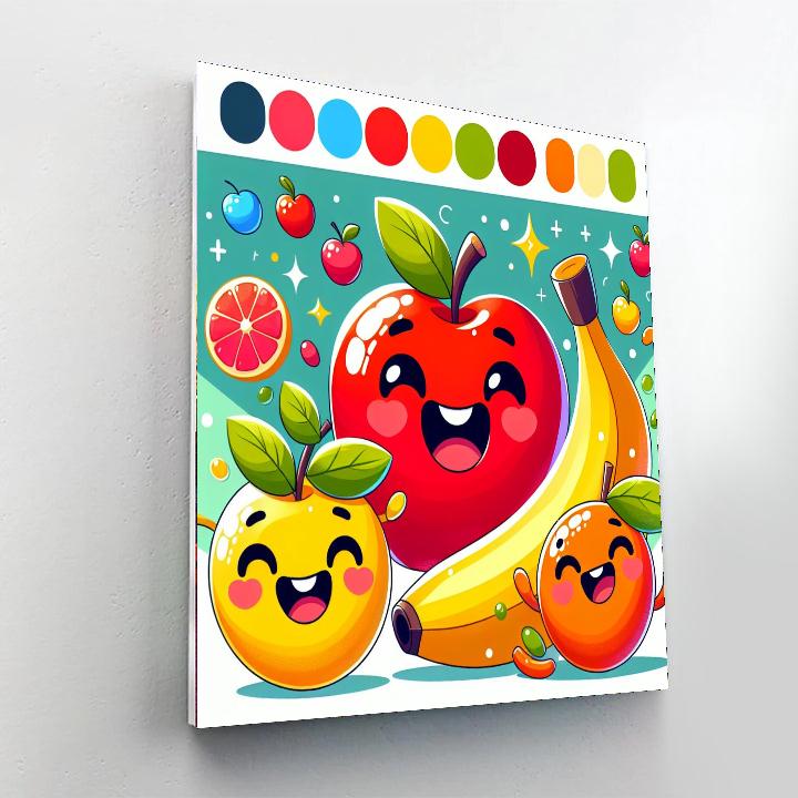 Whimsical Fruit Fun Paint By Numbers Art