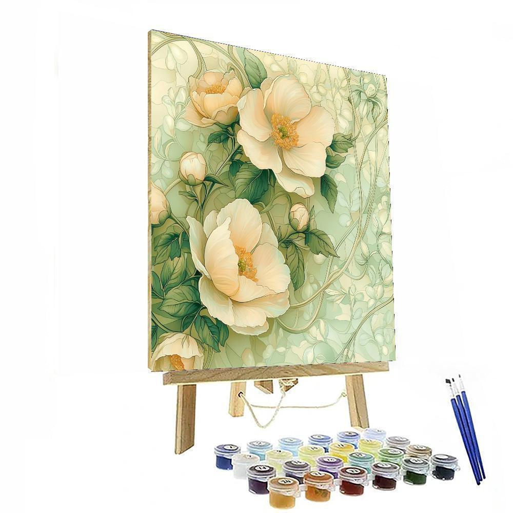 Alphonse Mucha Inspired Dreamscape Blossoms  Paint By Numbers