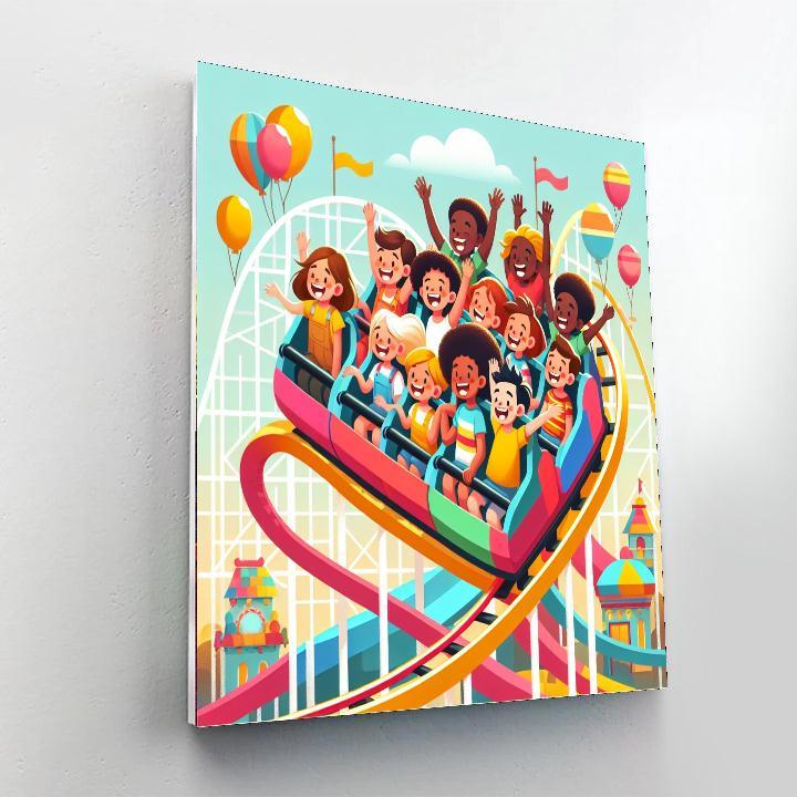 Rainbow Rollercoaster Paint By Numbers