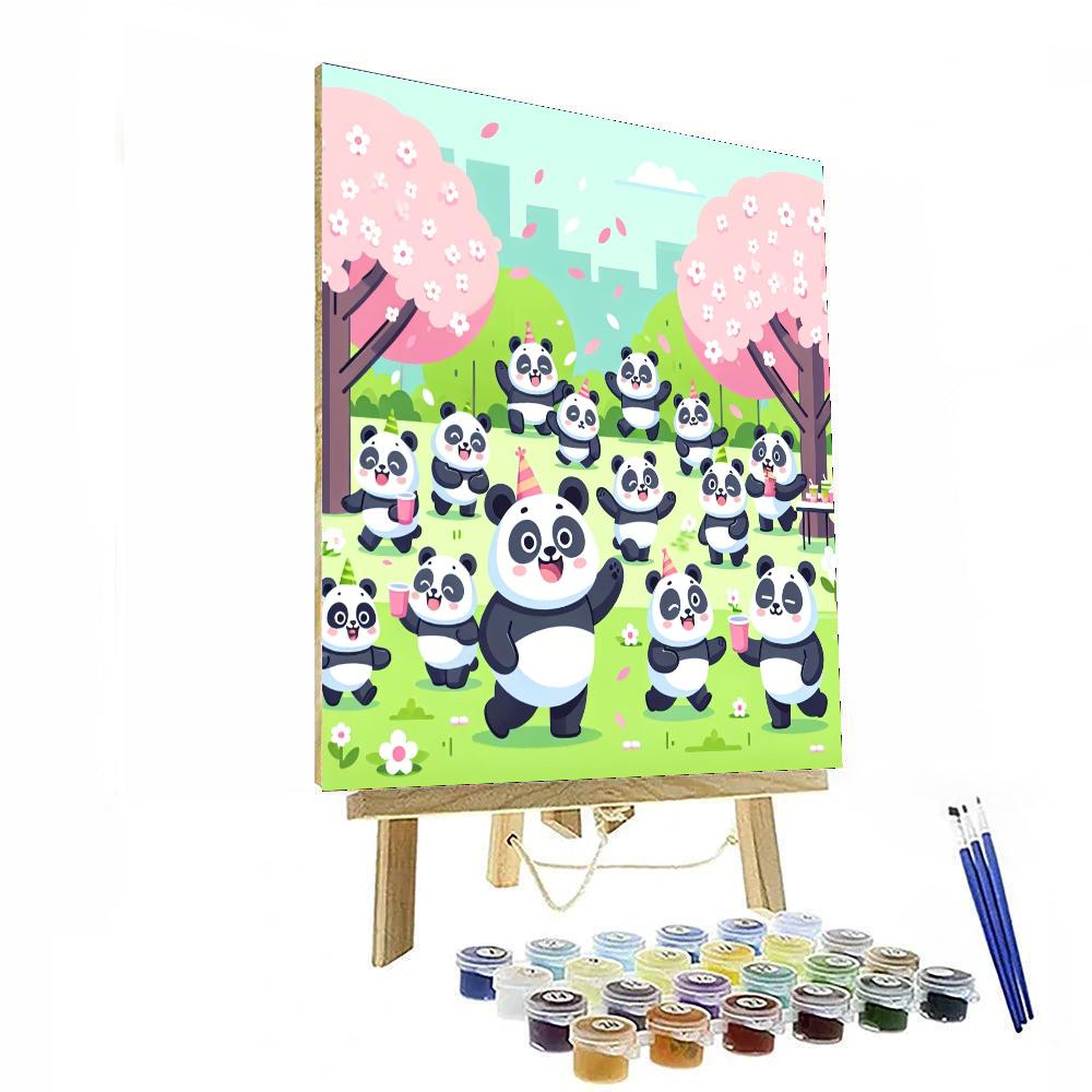 Panda Party In The Park Painting By Numbers Kit