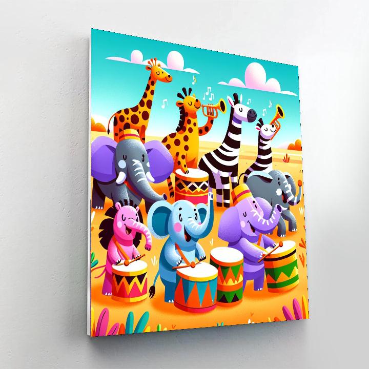 Safari Party Parade Paint By Numbers Art