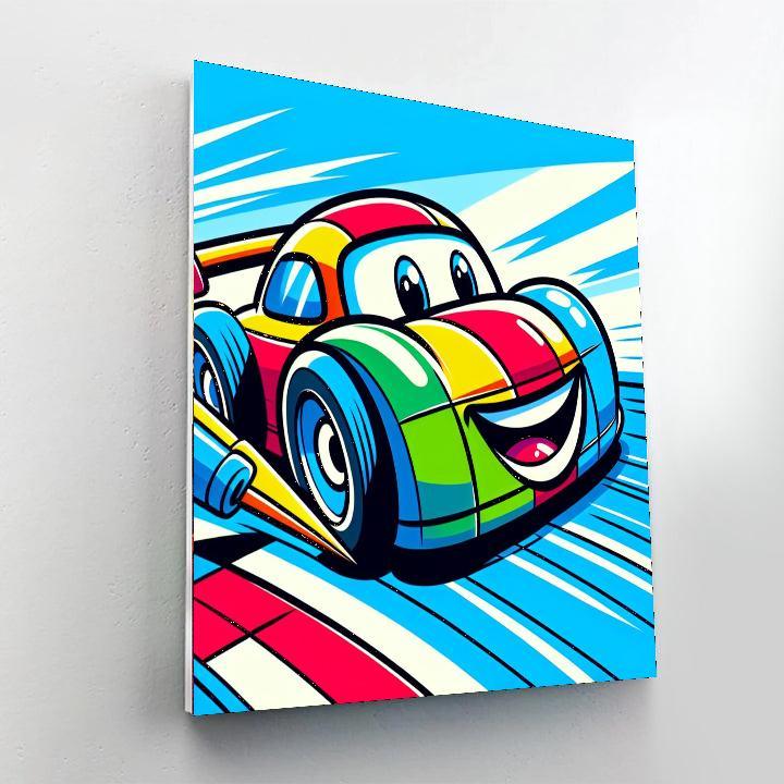 Dashing Car Race Paint By Numbers Art