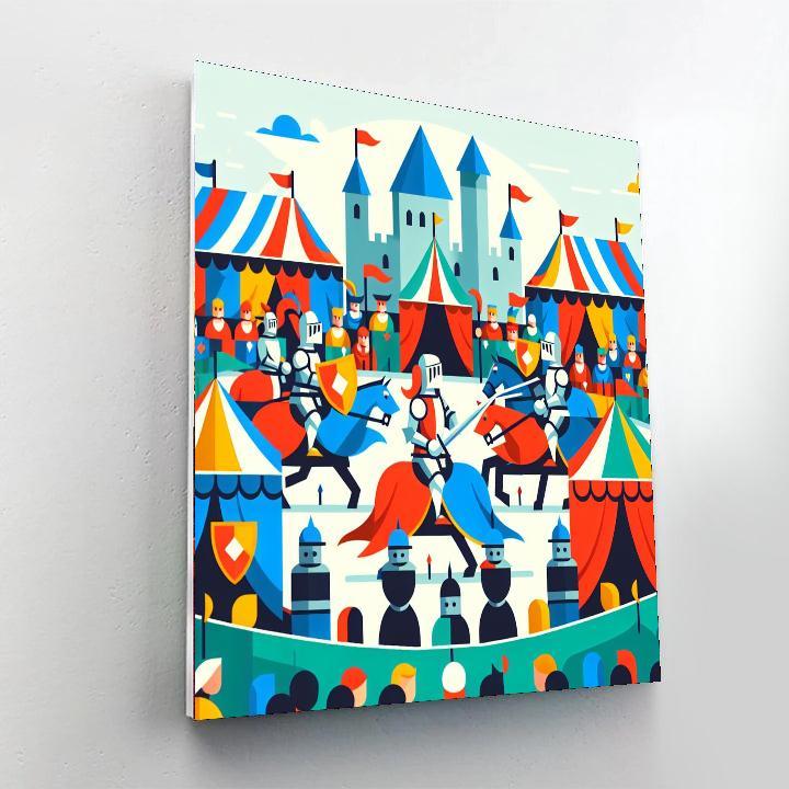 Medieval Festival With Jousting Knights Paint By Number