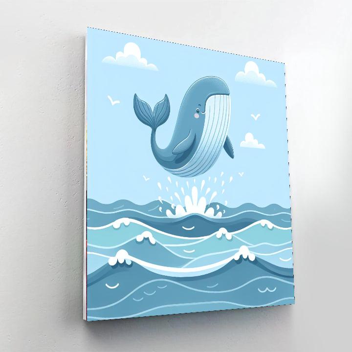 Whale's Wonder Wave Number Painting