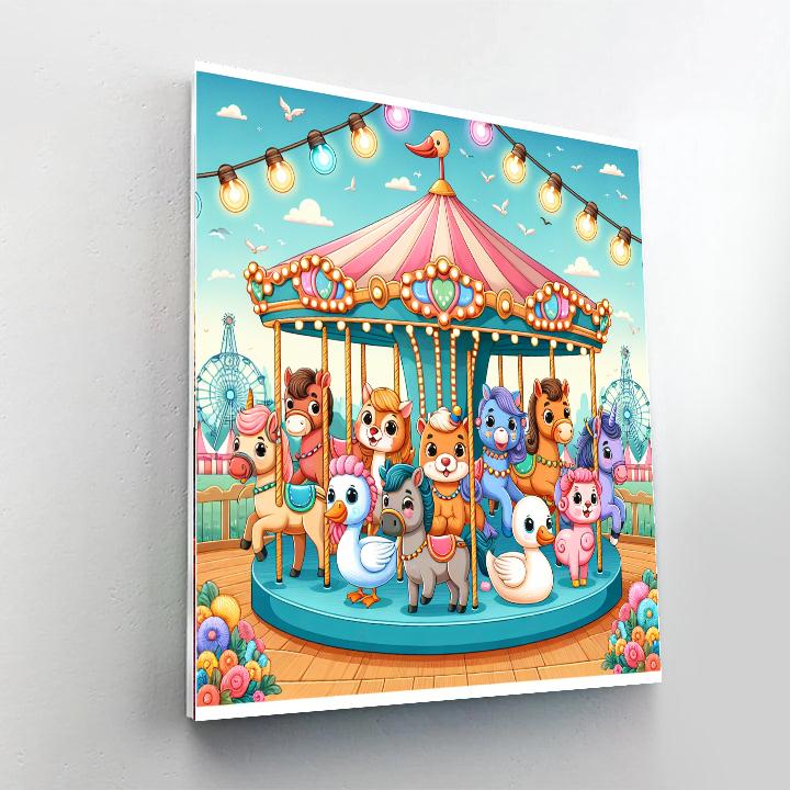 Dreamy Carousel Delight DIY Paint By Numbers