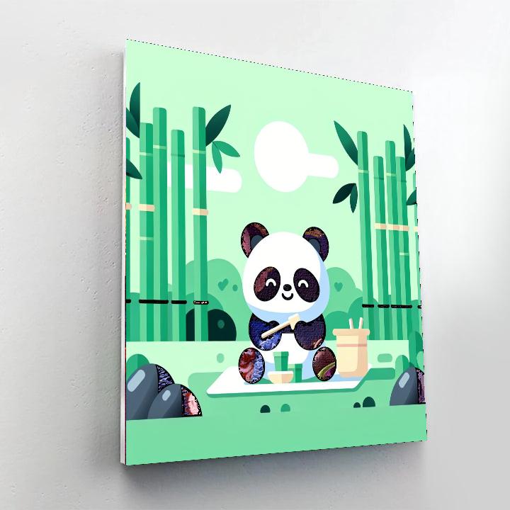 Panda's Peaceful Picnic Painting Number Kit