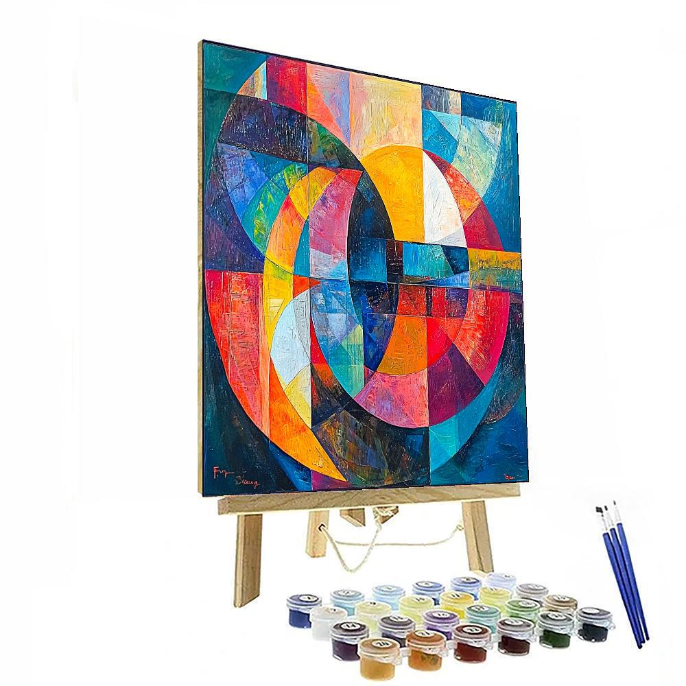 Frank Stella Inspired Prismatic Odyssey  Paint By Color