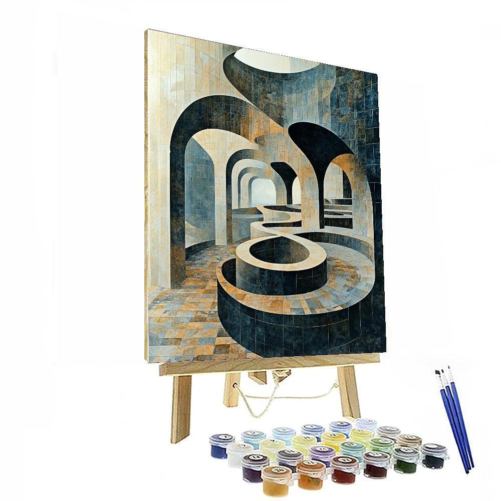 M.C. Escher Inspired Cascading Forms  Paint By Numbers