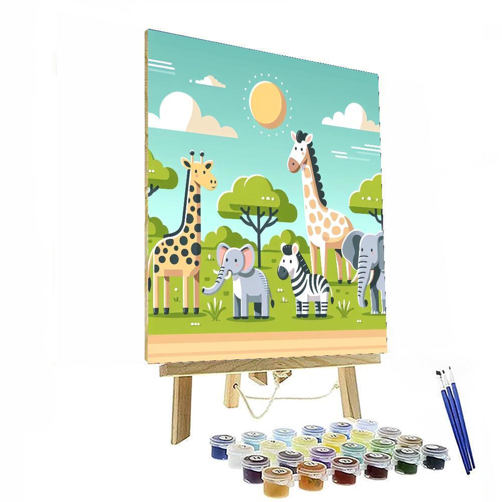 Savanna Safari Scenes Paint By Color