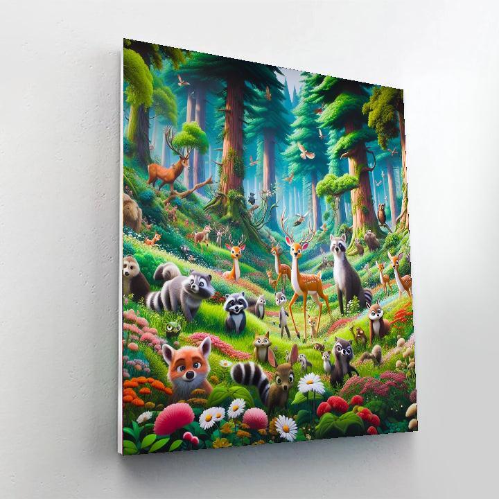 Friendly Forest Frolic For Kids Numbered Painting Kits