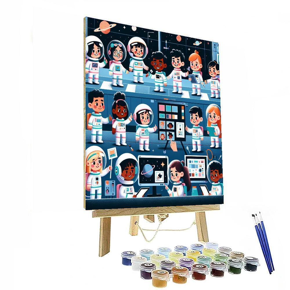 Space Station Rescue Mission Paint By Numbers Art