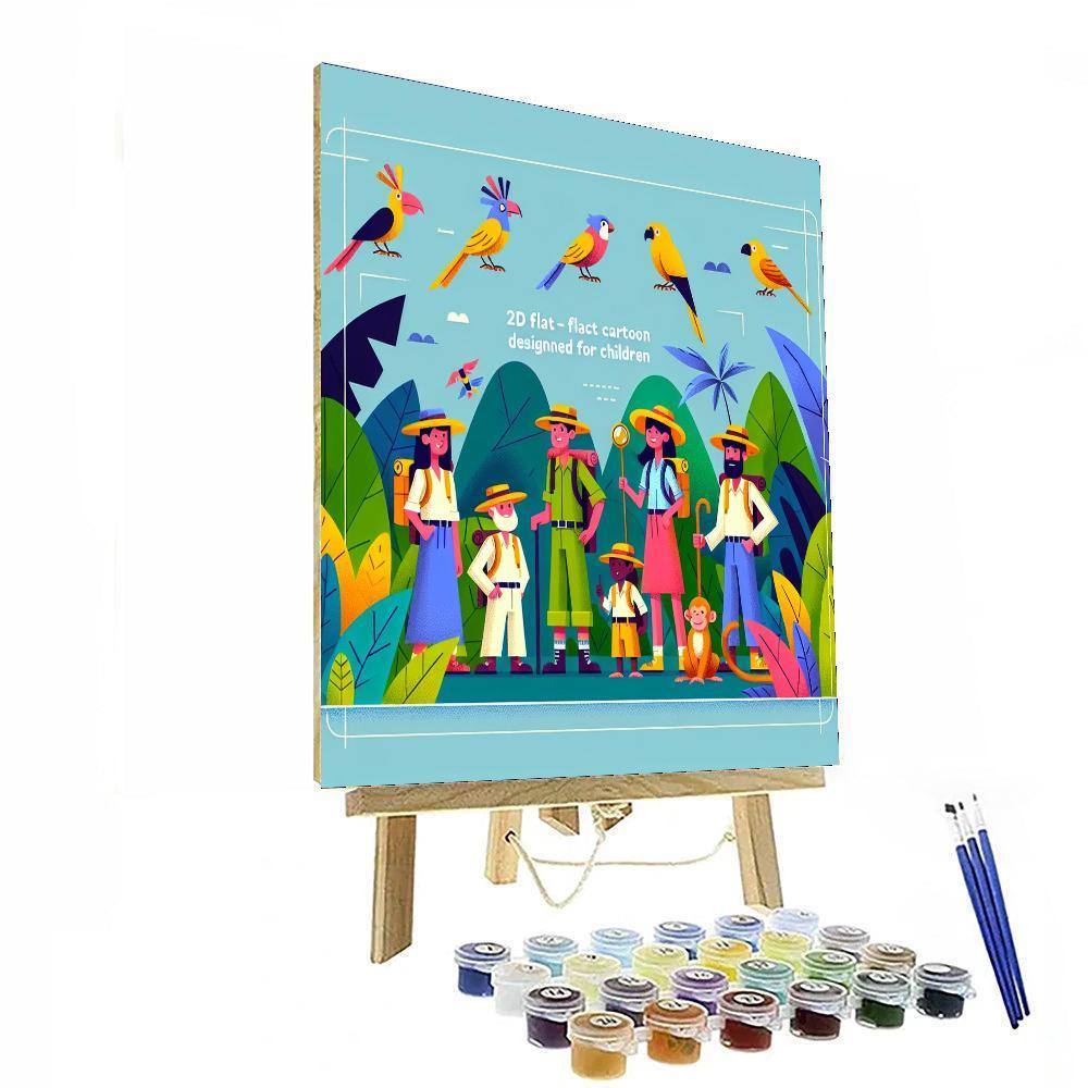 Rainforest Jungle Safari Painting Number Kit