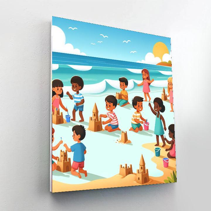 Seaside Sandcastle Fun Number Painting