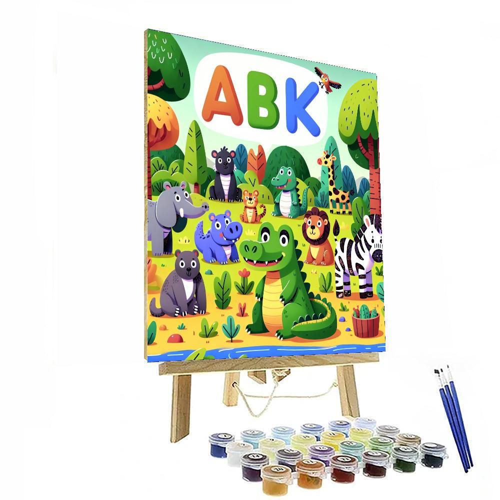 Jungle Alphabet Safari Painting Number Kit