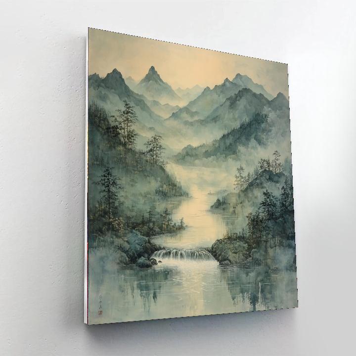 Zhao Mengfu Inspired Mystic River Serenade  Paint By Number