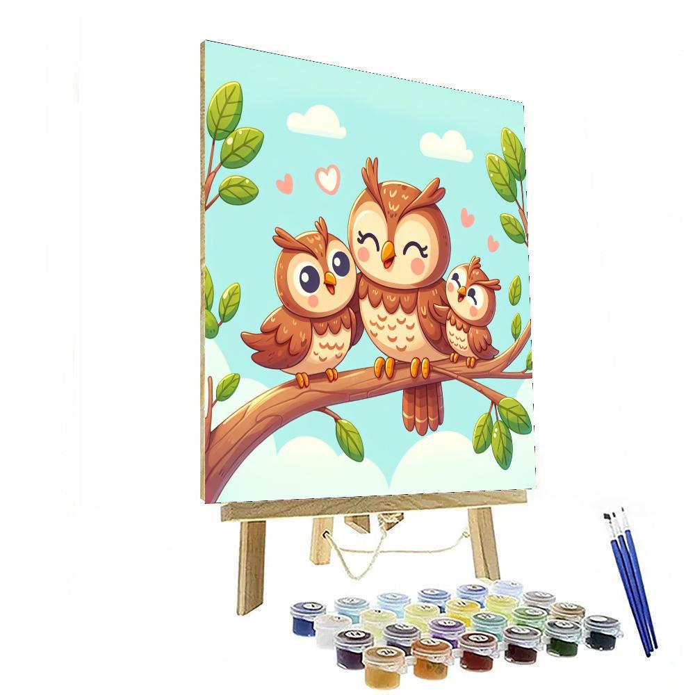 Joyful Owl Family Numbered Painting Kits