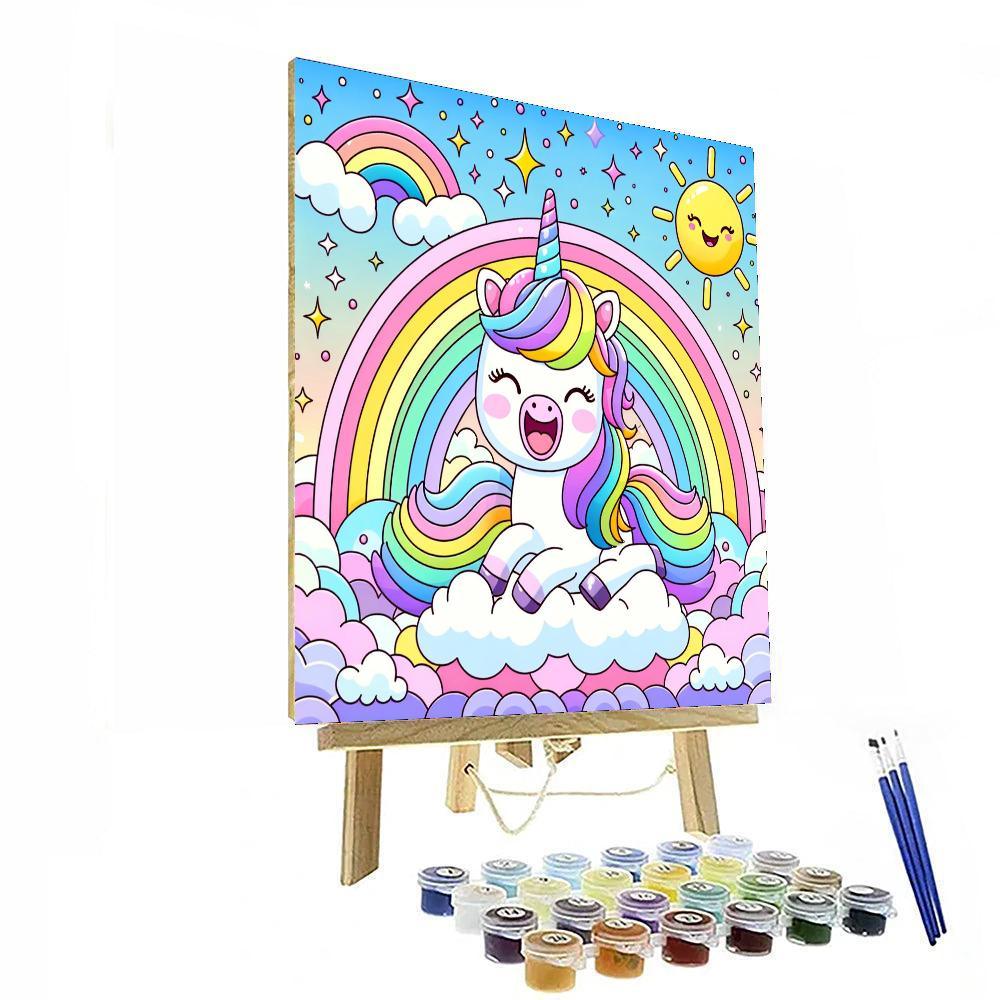 Joyful Rainbow Unicorn DIY Paint By Numbers