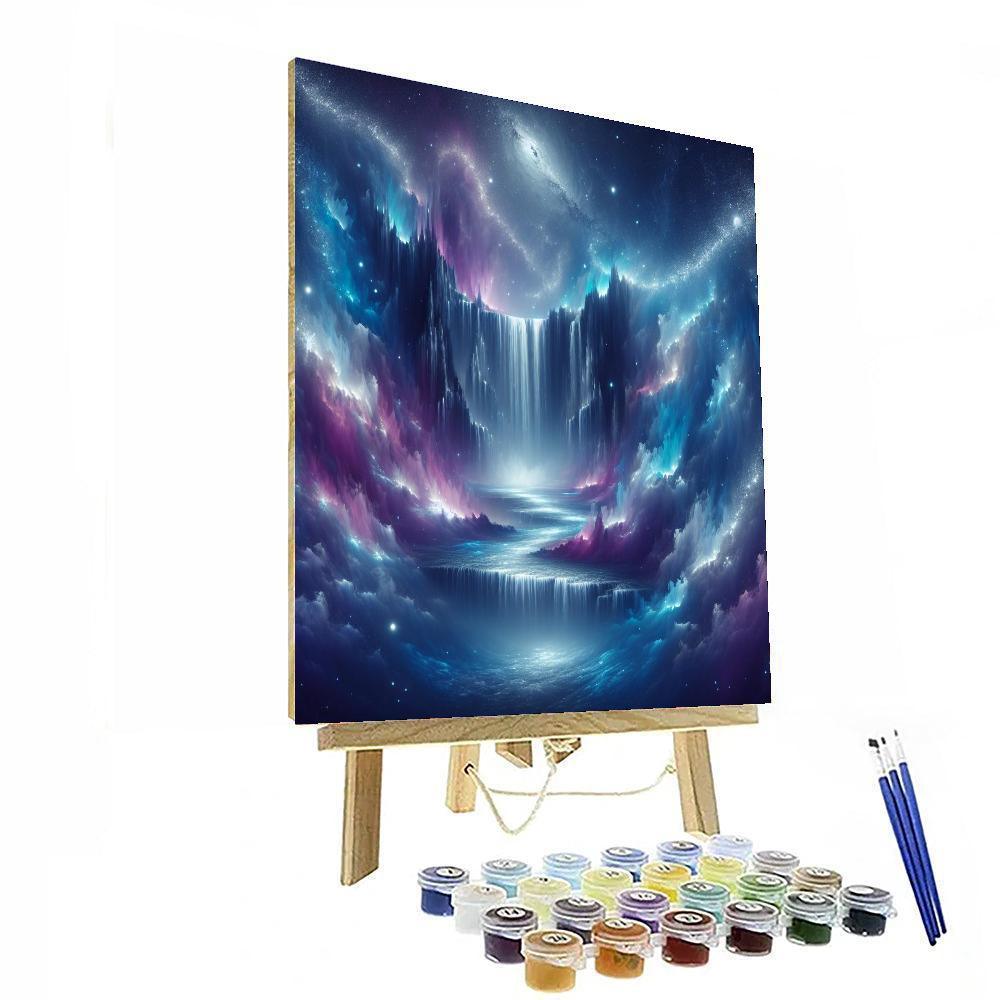 Cosmic Waterfall Whispers Painting Number Kit