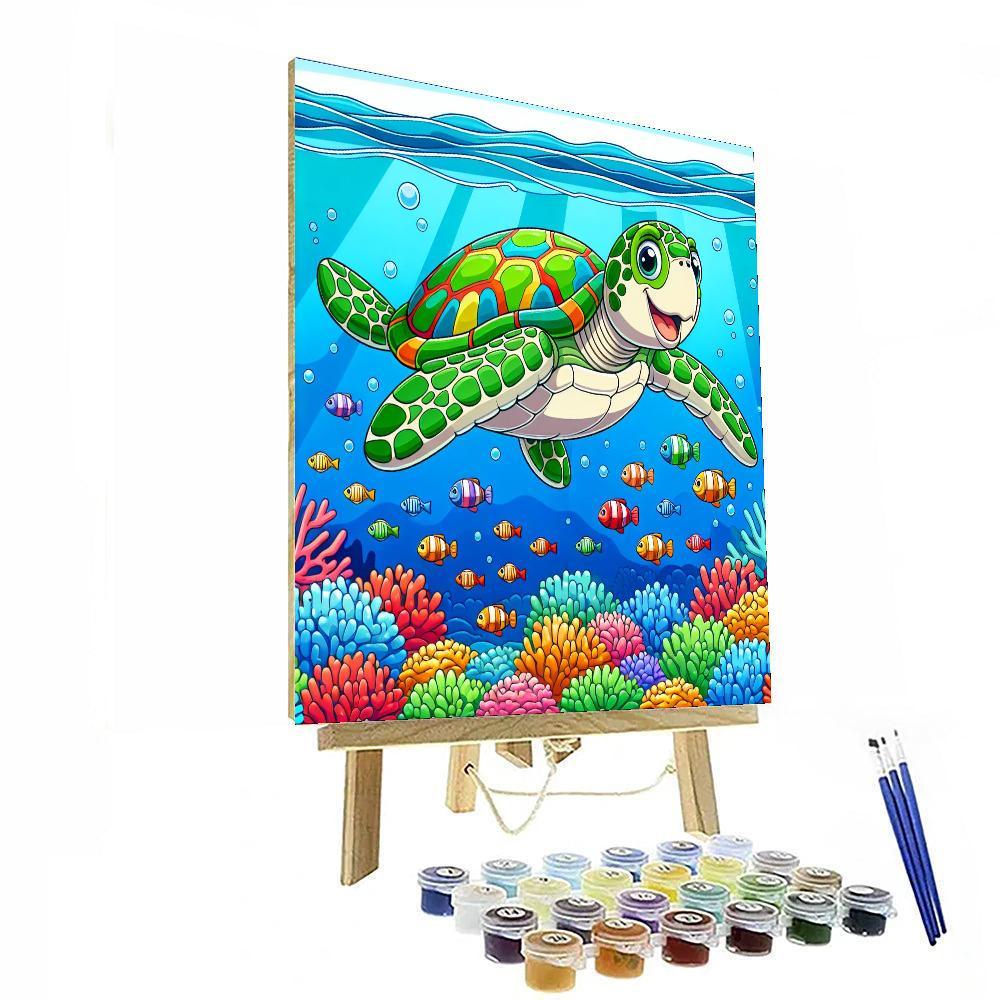Playful Sea Turtle Paint By Number