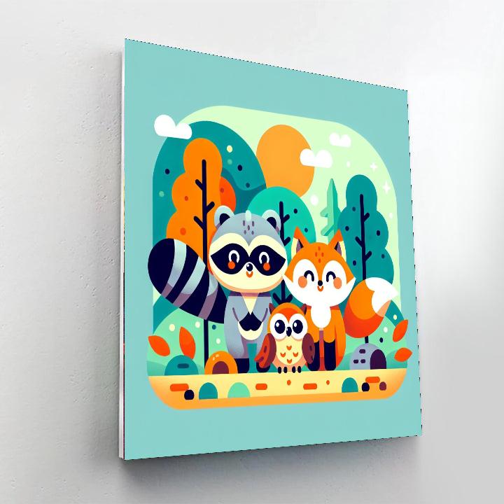 Fun Forest Friends Painting Number Kit