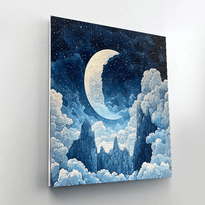 René Magritte Inspired Lunar Lullaby  Paint By Color