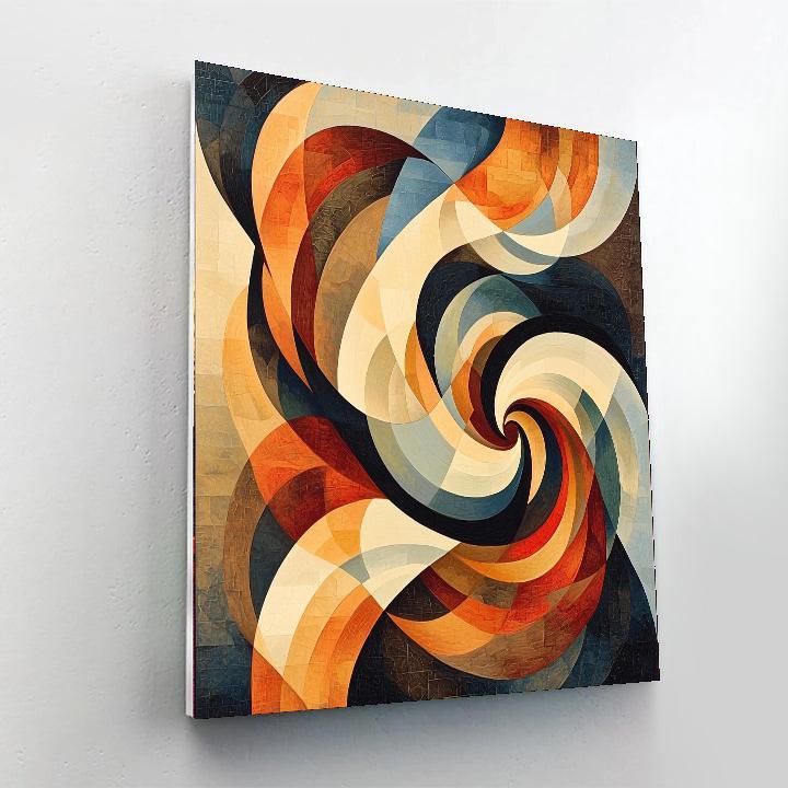 M.C. Escher Inspired Kaleidoscopic Vortex  Number Painting