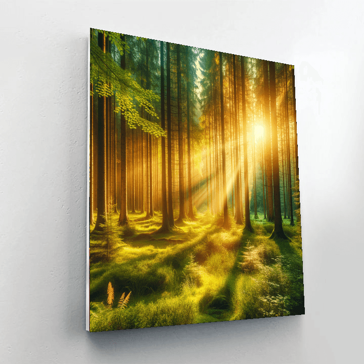 Rays Of Sunshine Through Trees Number Painting