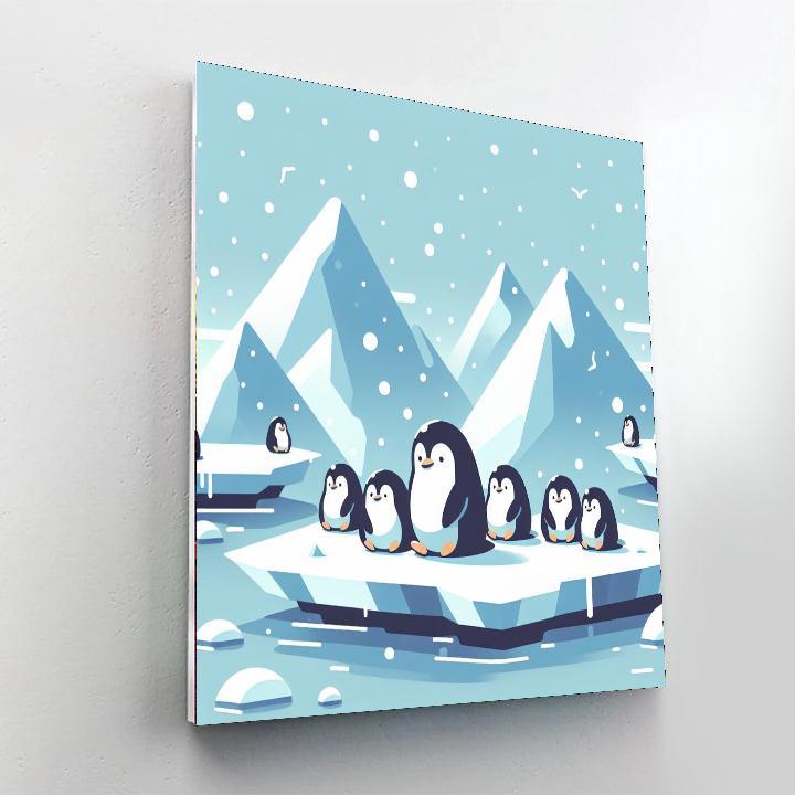 Peaceful Penguins Paint By Numbers Art