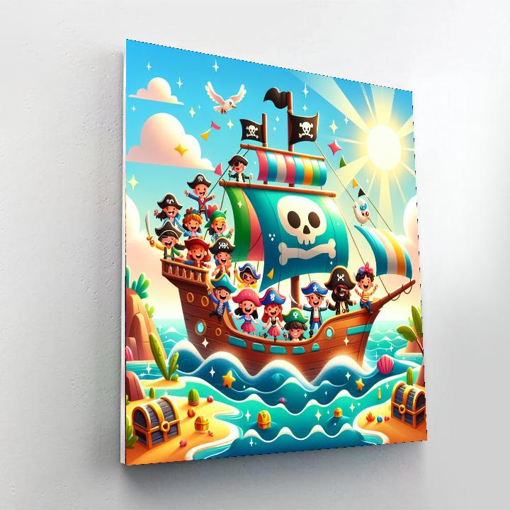 Adventurous Pirates At Sea DIY Paint By Numbers