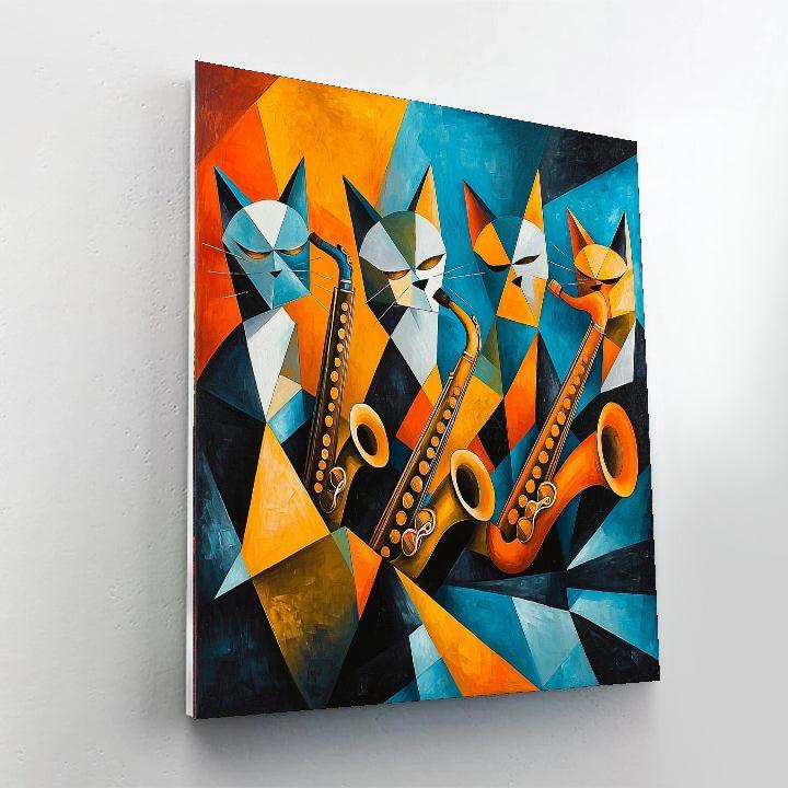 Pablo Picasso Inspired Cubist Jazz Cats  DIY Paint By Numbers