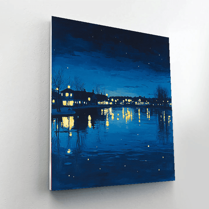 Edward Hopper Inspired Midnight Serenity  DIY Paint By Numbers