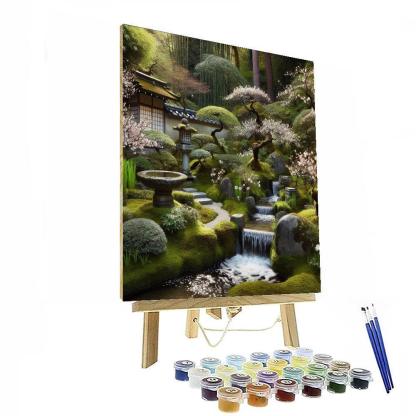 Elegant Japanese Tea Garden Paint By Numbers Art