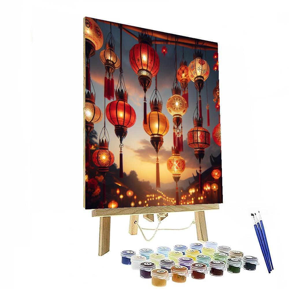 Enlightening Eastern Lanterns Number Painting