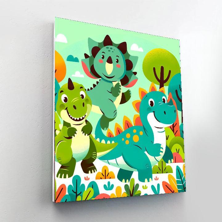 Funky Dinosaur Friends Paint By Numbers Kits
